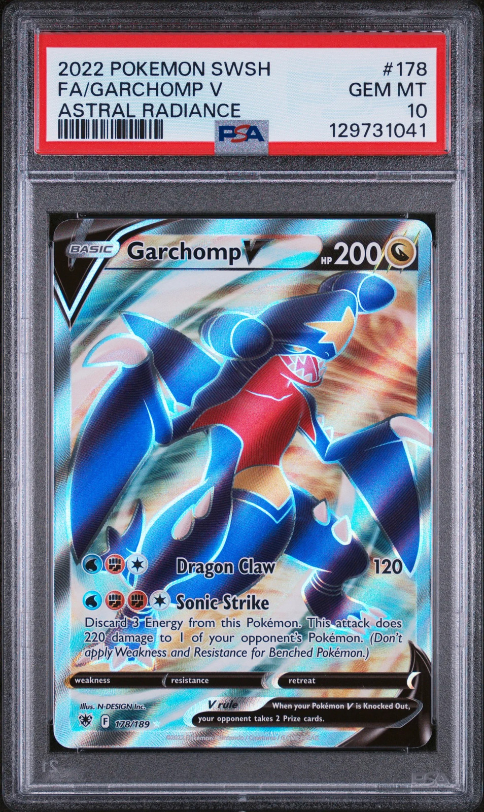 2022 Pokemon Sword & Shield Astral Radiance Full Art/Garchomp V 178