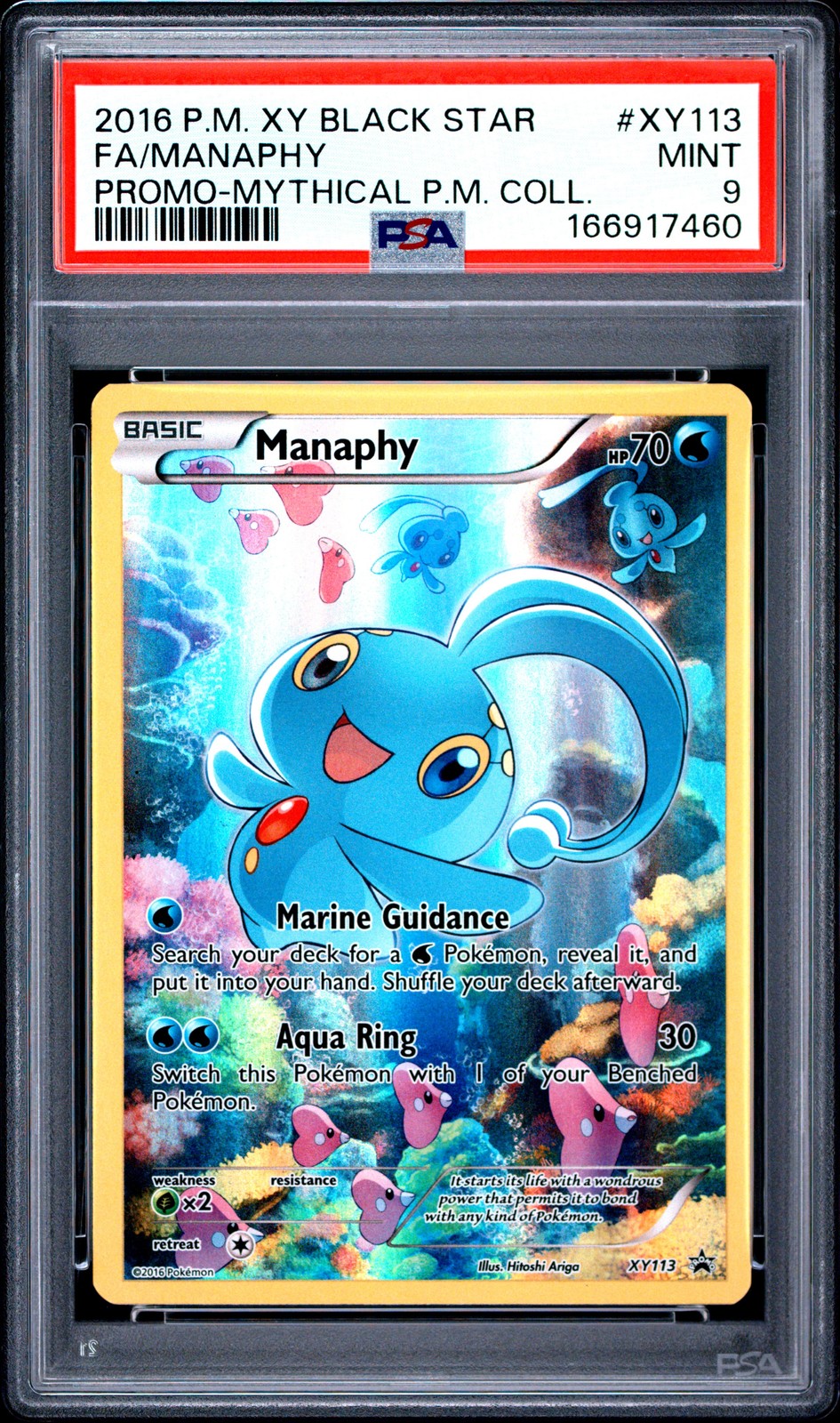 2016 Pokemon XY Black Star Promo Full Art/Manaphy Mythical Pokemon Collection XY113