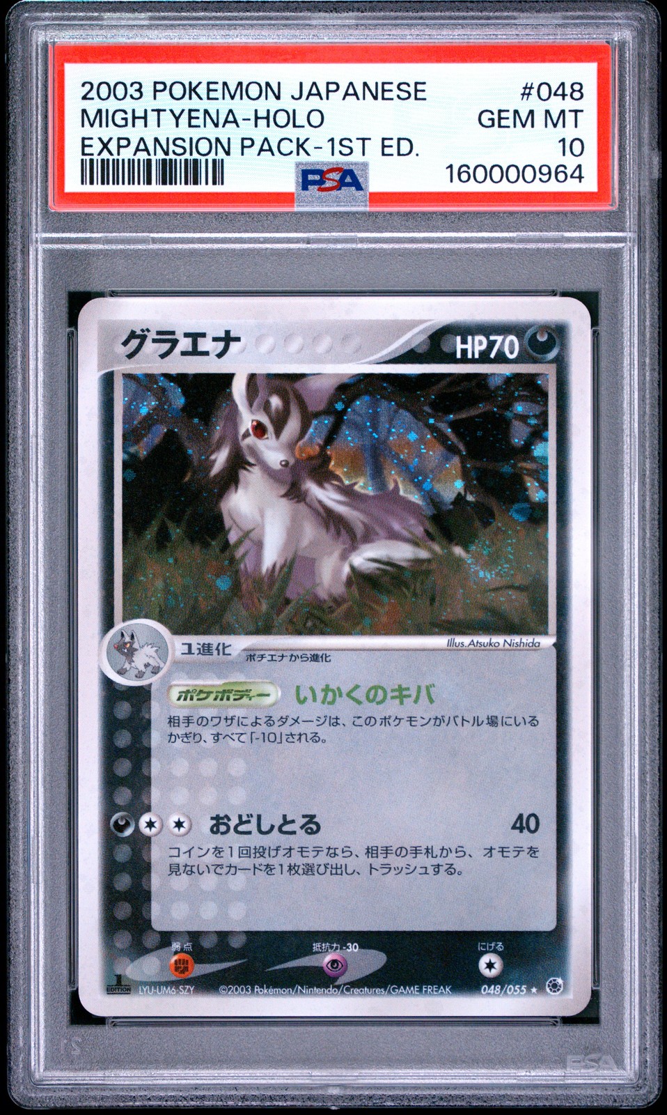 2003 Pokemon Japanese Expansion Pack Mightyena-Holo 1st Edition 048