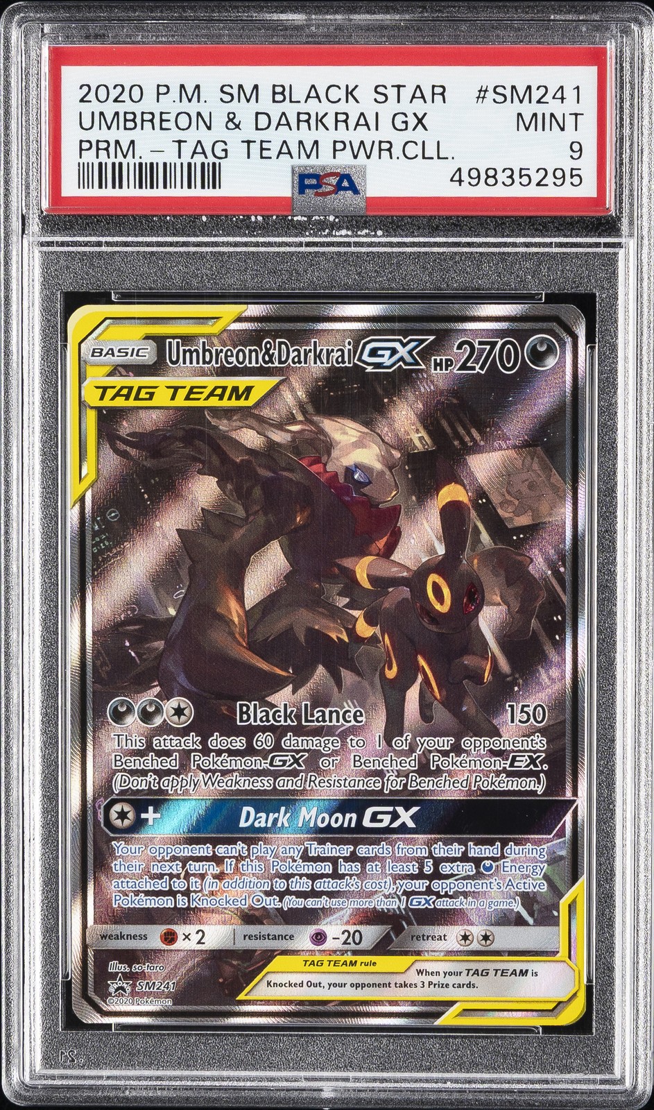 2020 Pokemon SM Black Star Promo Umbreon & Darkrai GX Tag Team Powers Collection SM241