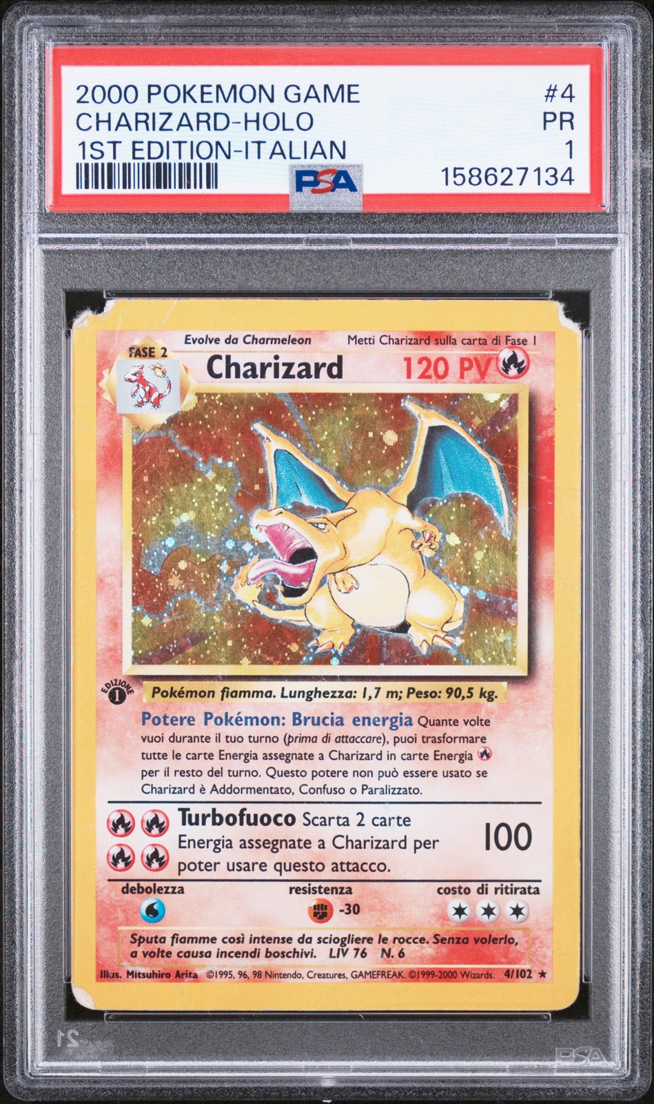 2000 Pokemon Game Charizard-Holo 1st Edition-Italian 4