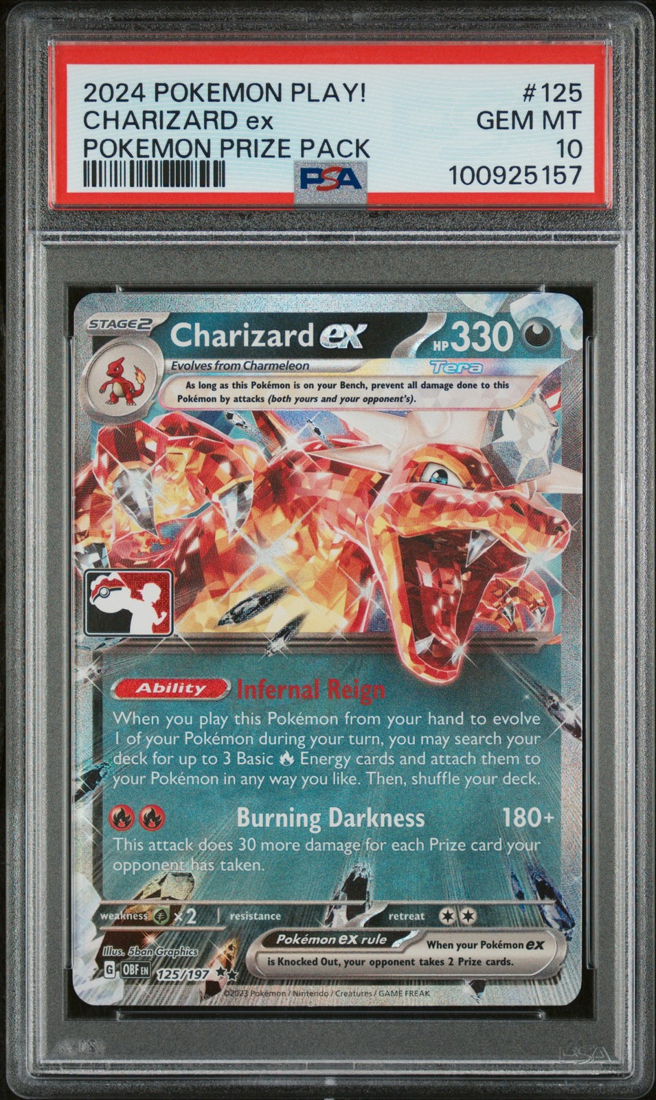 2024-2025 Pokemon Play! Pokemon Prize Pack Charizard EX 125