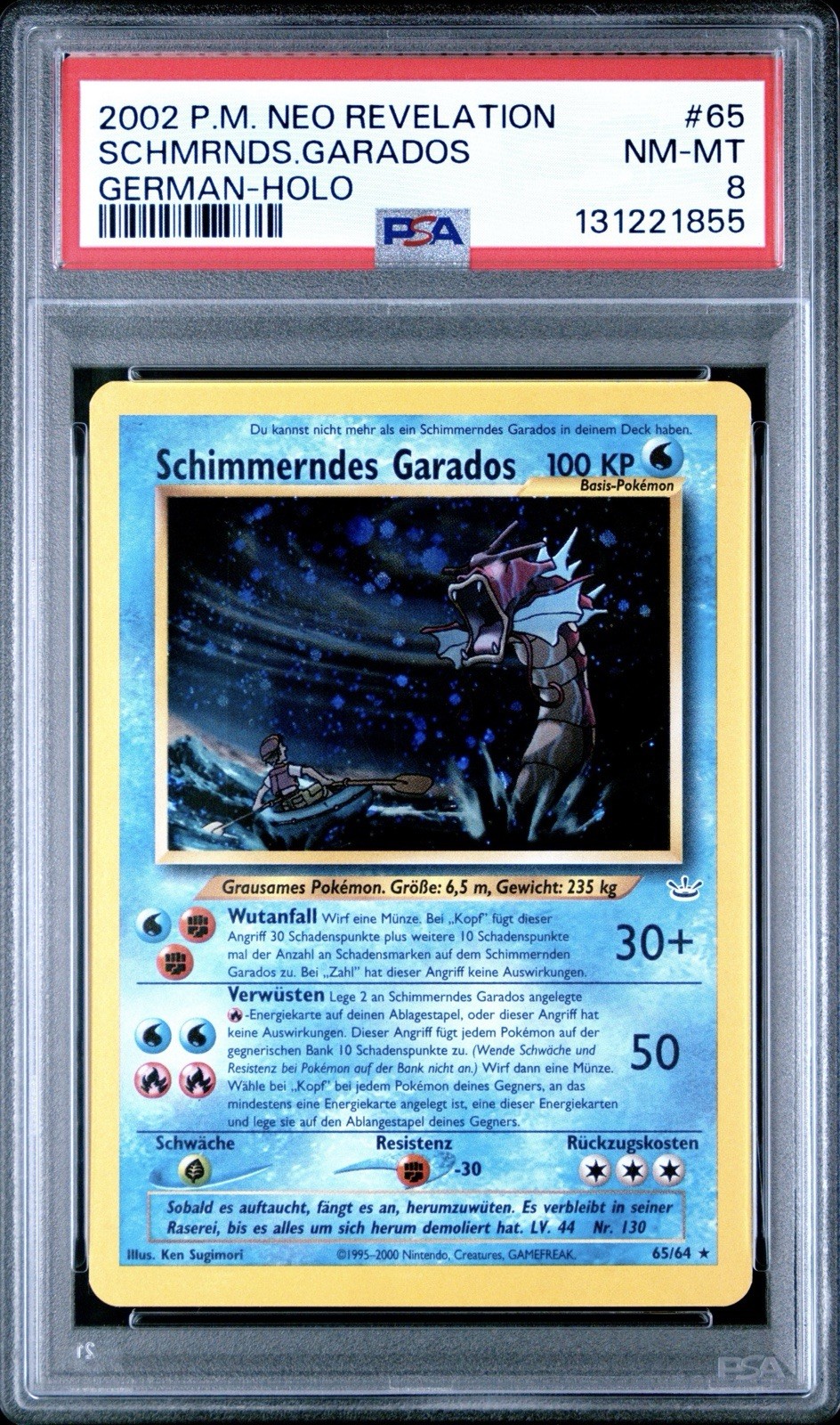 2002 Pokemon German Neo Revelation Schimmerndes Garados-Holo 65