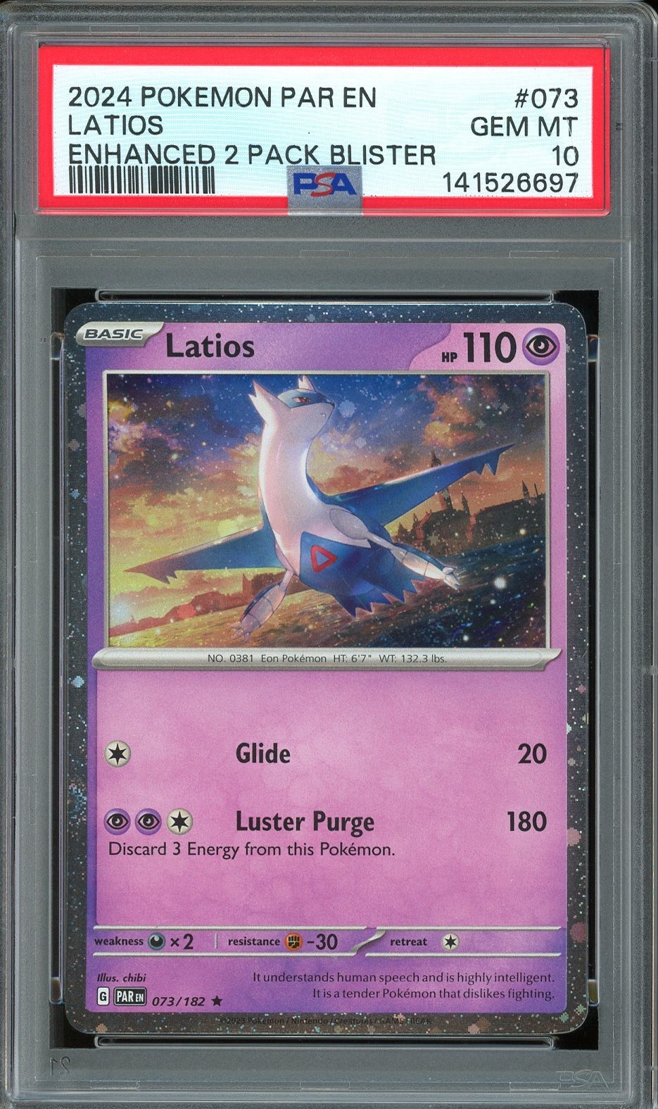 2024 Pokemon Par EN-Paradox Rift Latios Enhanced 2 Pack Blister 073