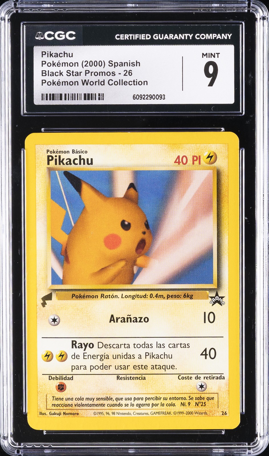 2000 Black Star Promos - WotC - Spanish Pikachu (Pikachu Tail Stamp) Pokémon World Collection 26