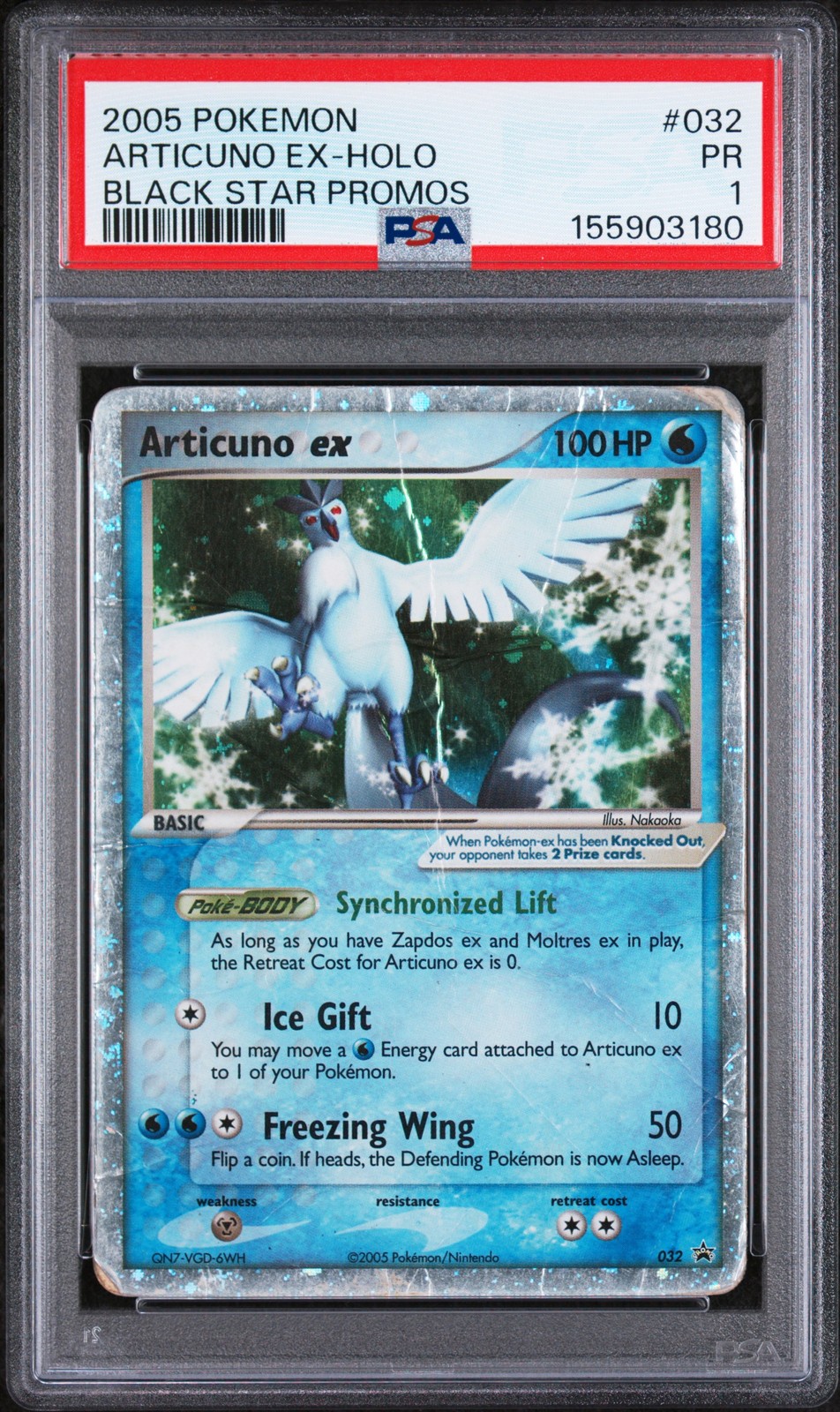 2005 Pokemon Black Star Promos Articuno EX-Holo 032