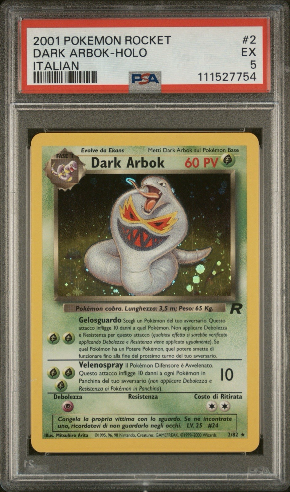 2001 Pokemon Italian Rocket Dark Arbok-Holo 2