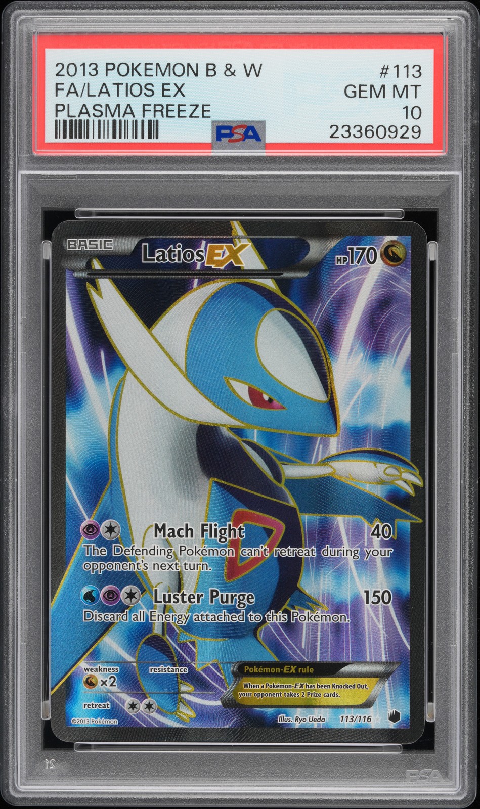 2013 Pokemon Black & White Plasma Freeze Full Art/Latios EX 113