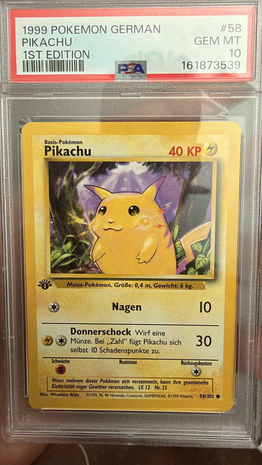 1999 Pokemon German Pikachu 1st Edition 58