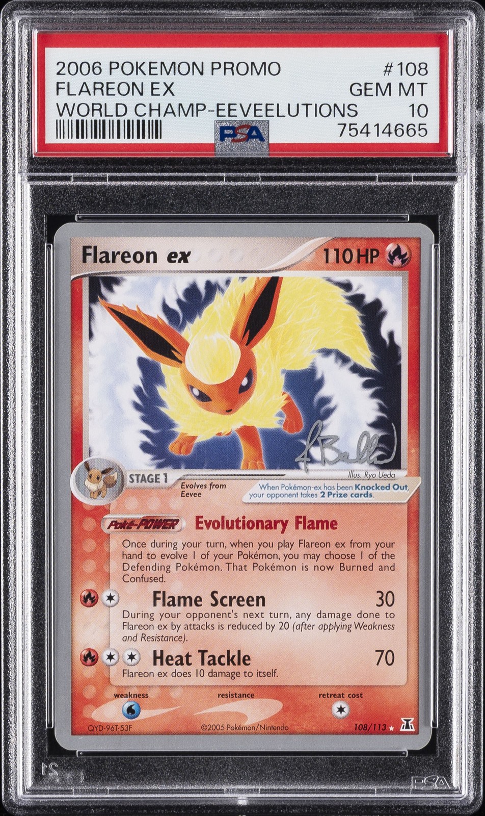 2006 Pokemon World Championships Promo Flareon EX Eeveelutions 108