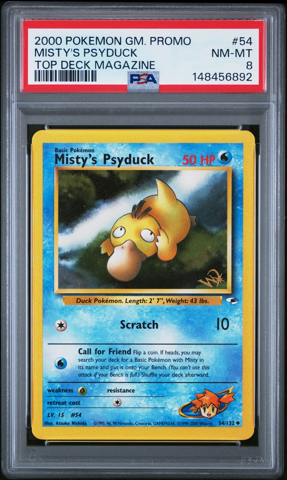 2000 Pokemon Game Promo Misty's Psyduck Top Deck Magazine 54