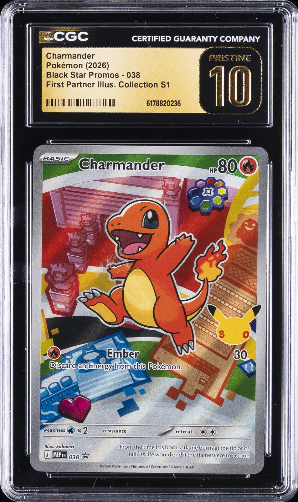 2026 Black Star Promos - Mega Evolution MEP EN - English Charmander First Partner Illustration Collection Series 1 (Holo) 038