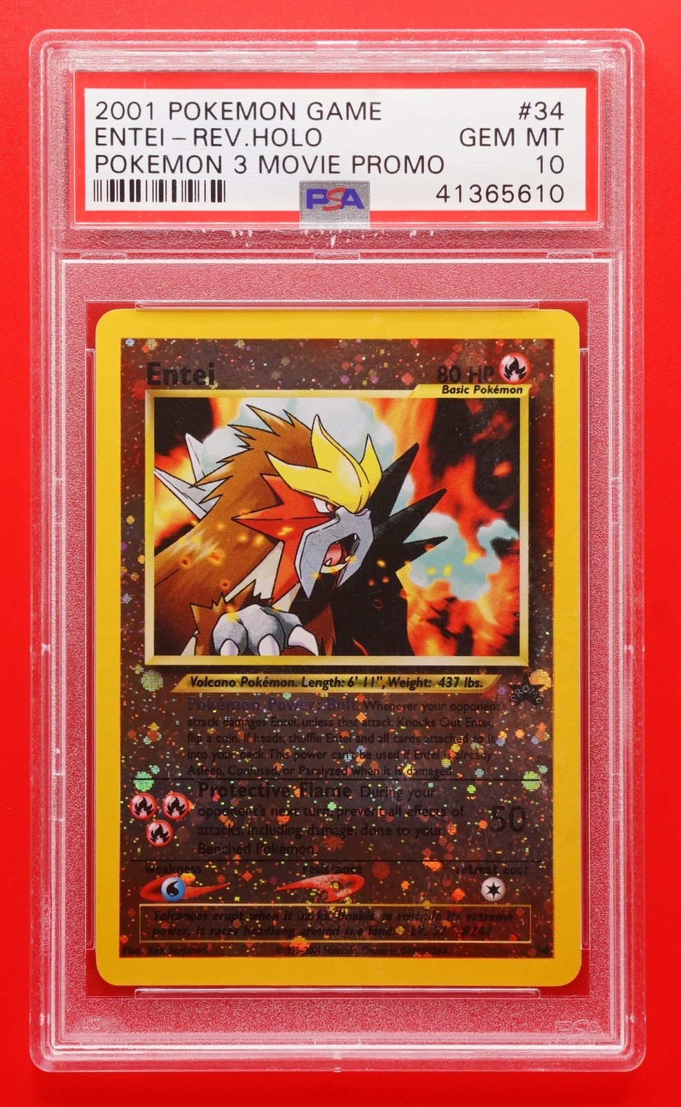 2001 Pokemon Game Movie Entei-Reverse Foil Pokemon 3 Movie Promo 34