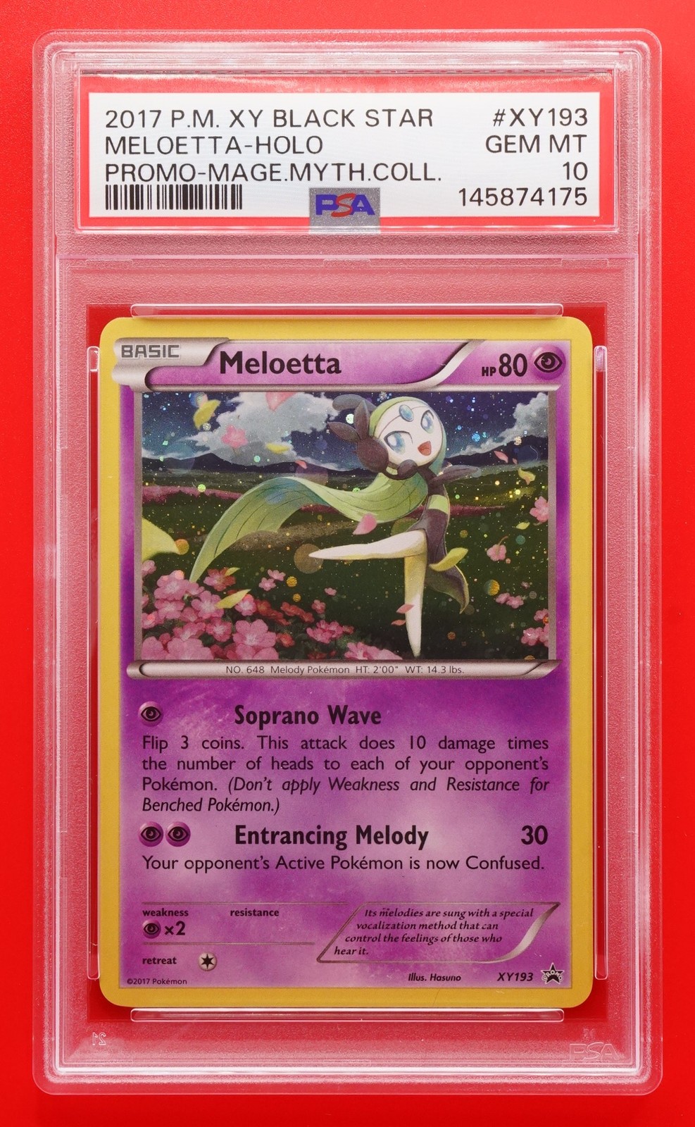 2017 Pokemon XY Black Star Promo Meloetta-Holo Magearna Mythical Collection XY193