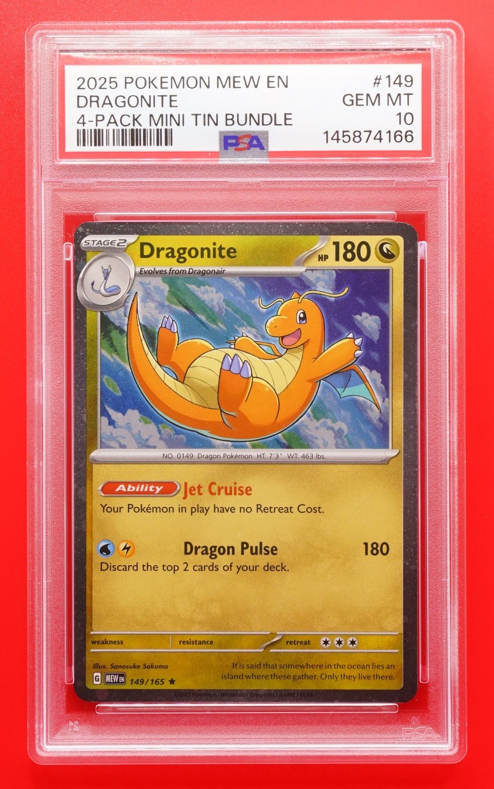 2025 Pokemon Mew EN-151 Dragonite 4-Pack Mini Tin Bundle 149