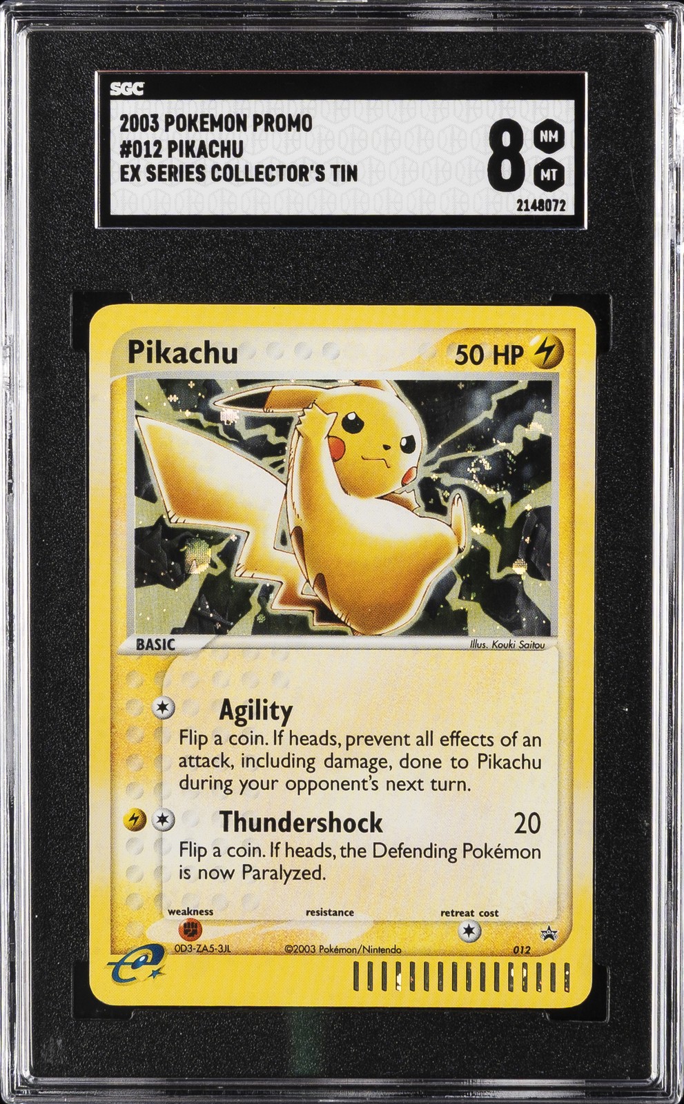 2003 Pokemon Promo Pikachu Ex Series Collector's Tin 012