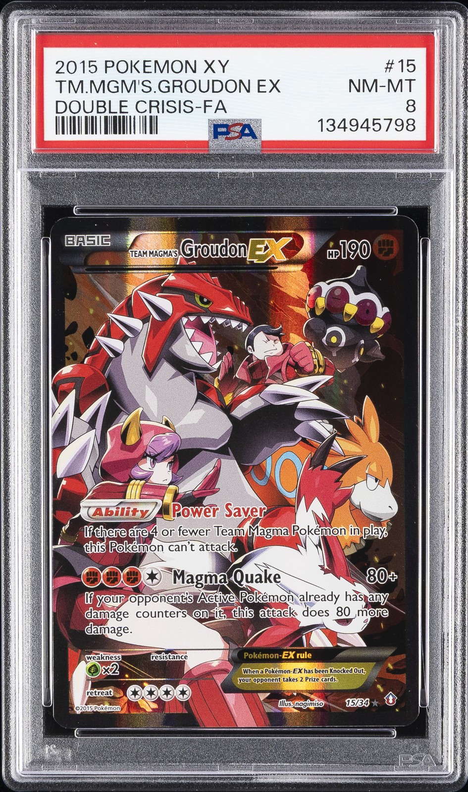 2015 Pokemon XY Double Crisis Full Art/Team Magma's Groudon EX 15
