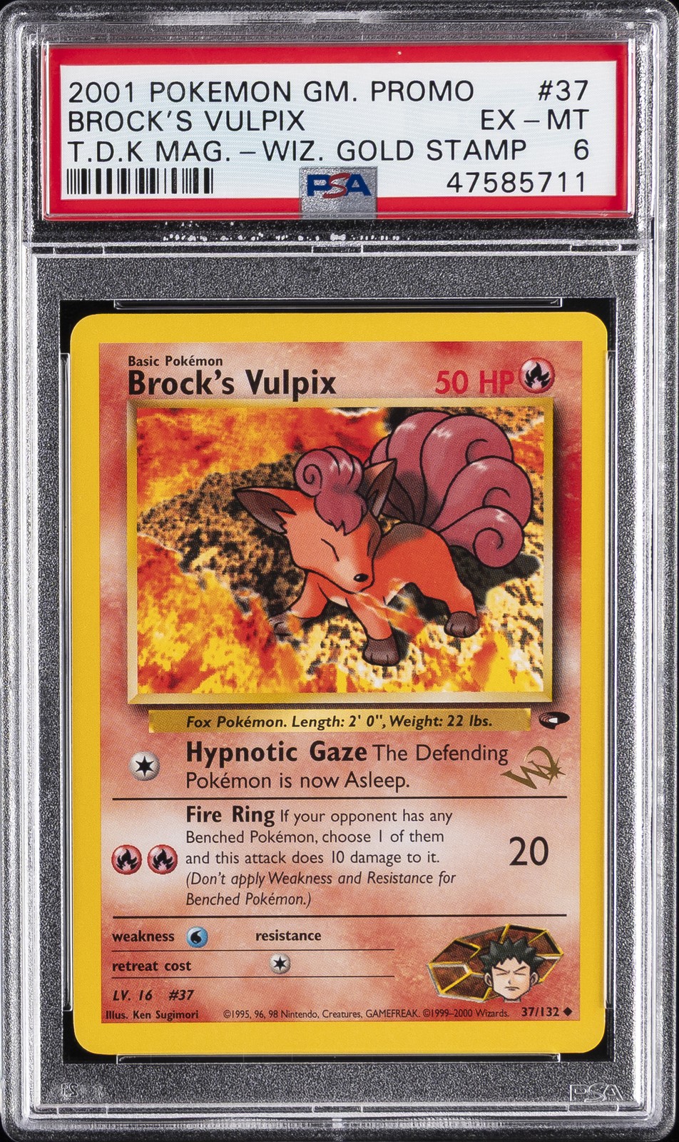 2001 Pokemon Game Promo Brock's Vulpix Top Deck Magazine 37