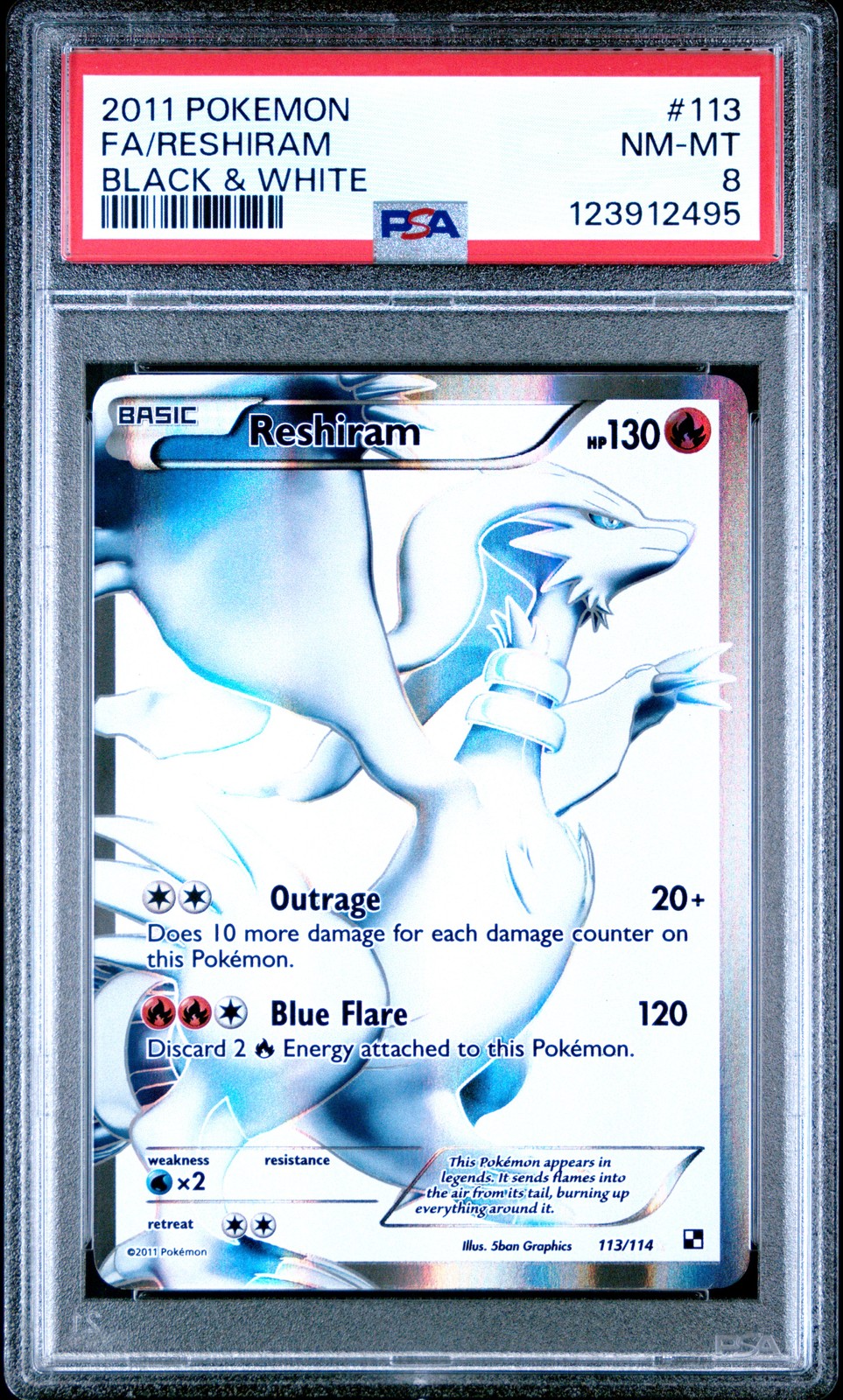 2011 Pokemon Black & White Full Art/Reshiram 113