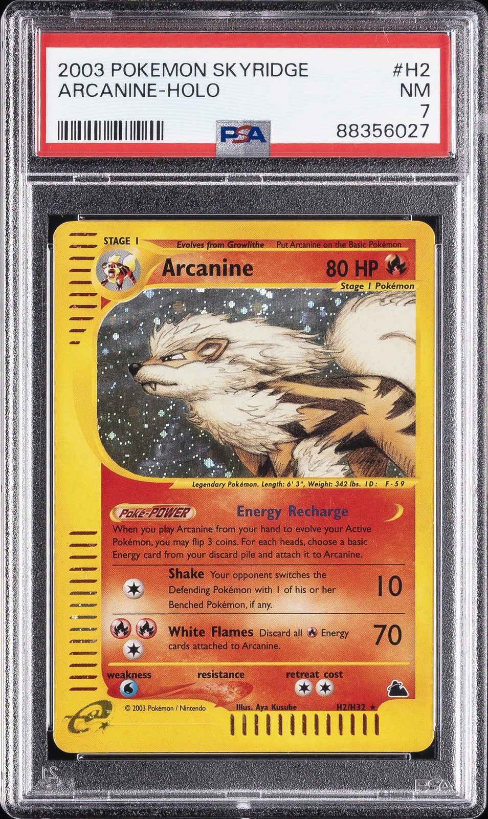 2003 Pokemon Skyridge Arcanine-Holo H2