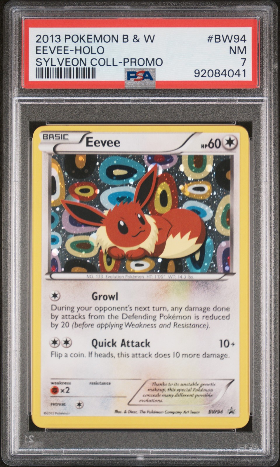 2013 Pokemon Black & White Promo Eevee-Holo Sylveon Collection BW94