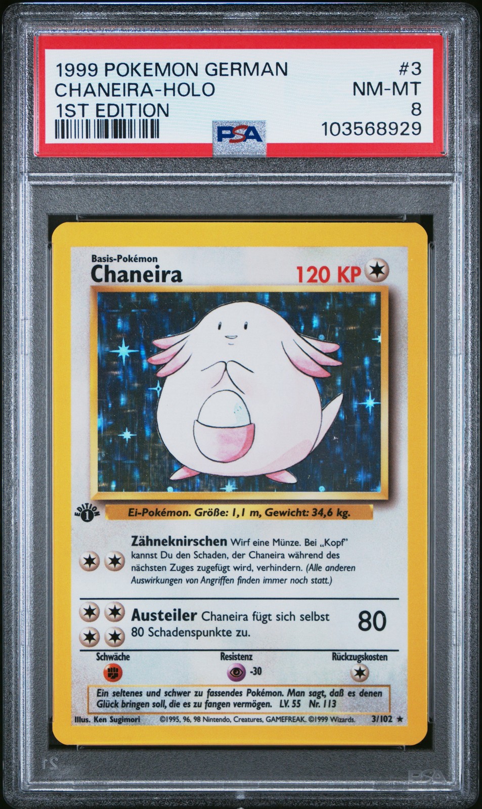 1999 Pokemon German Chaneira-Holo 1st Edition 3