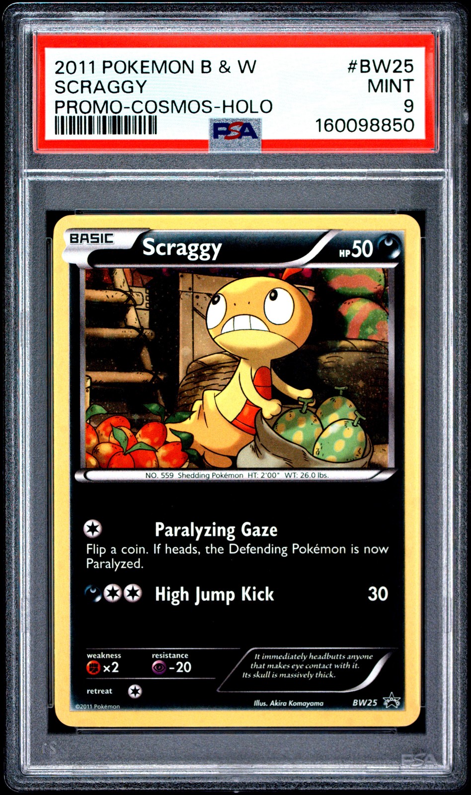 2011 Pokemon Black & White Promo Scraggy Cosmos-Holo BW25
