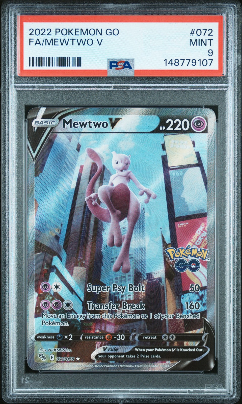 2022 Pokemon Go Full Art/Mewtwo V 072