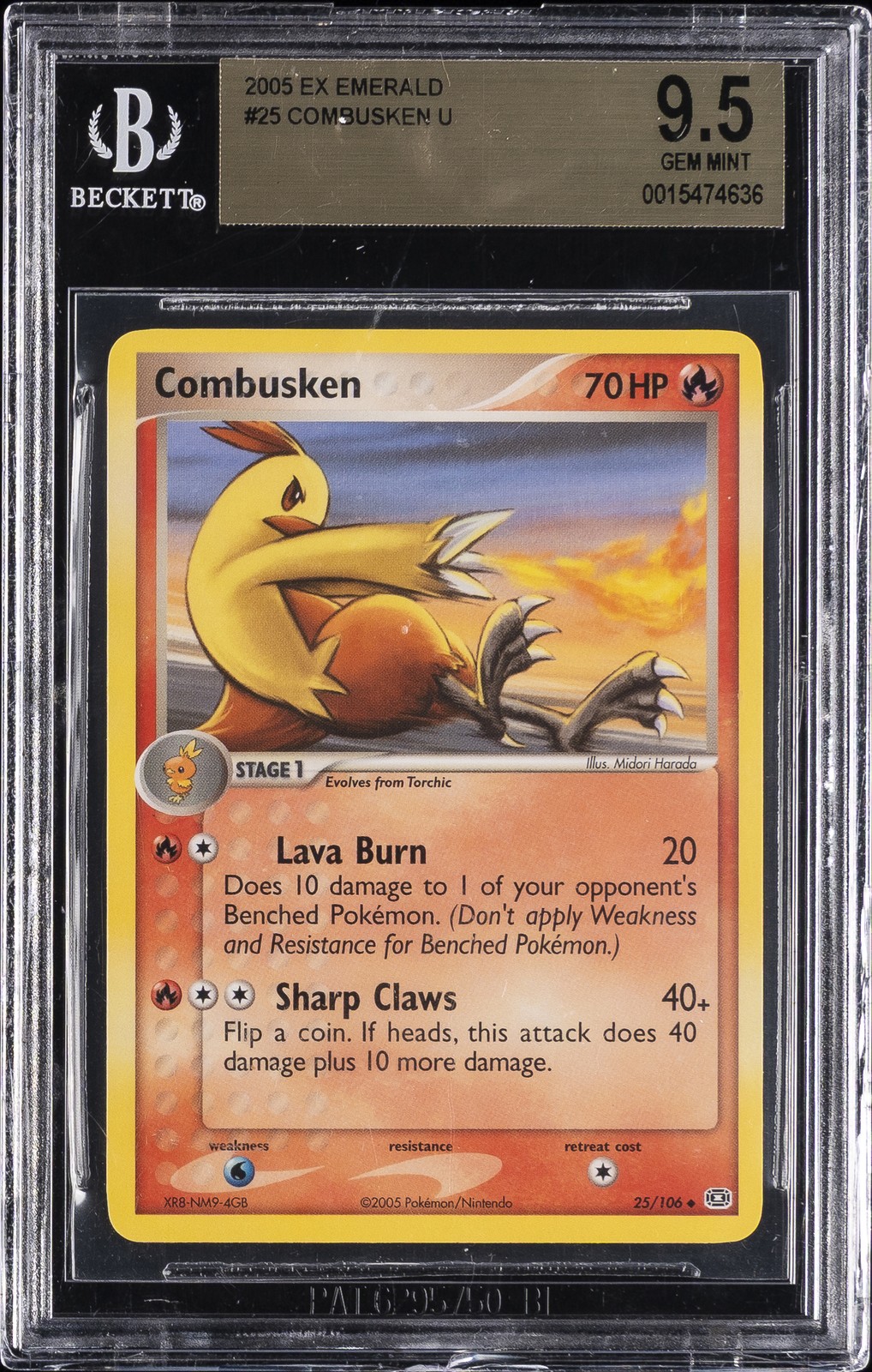 2005 Pokemon EX Emerald Combusken U 25