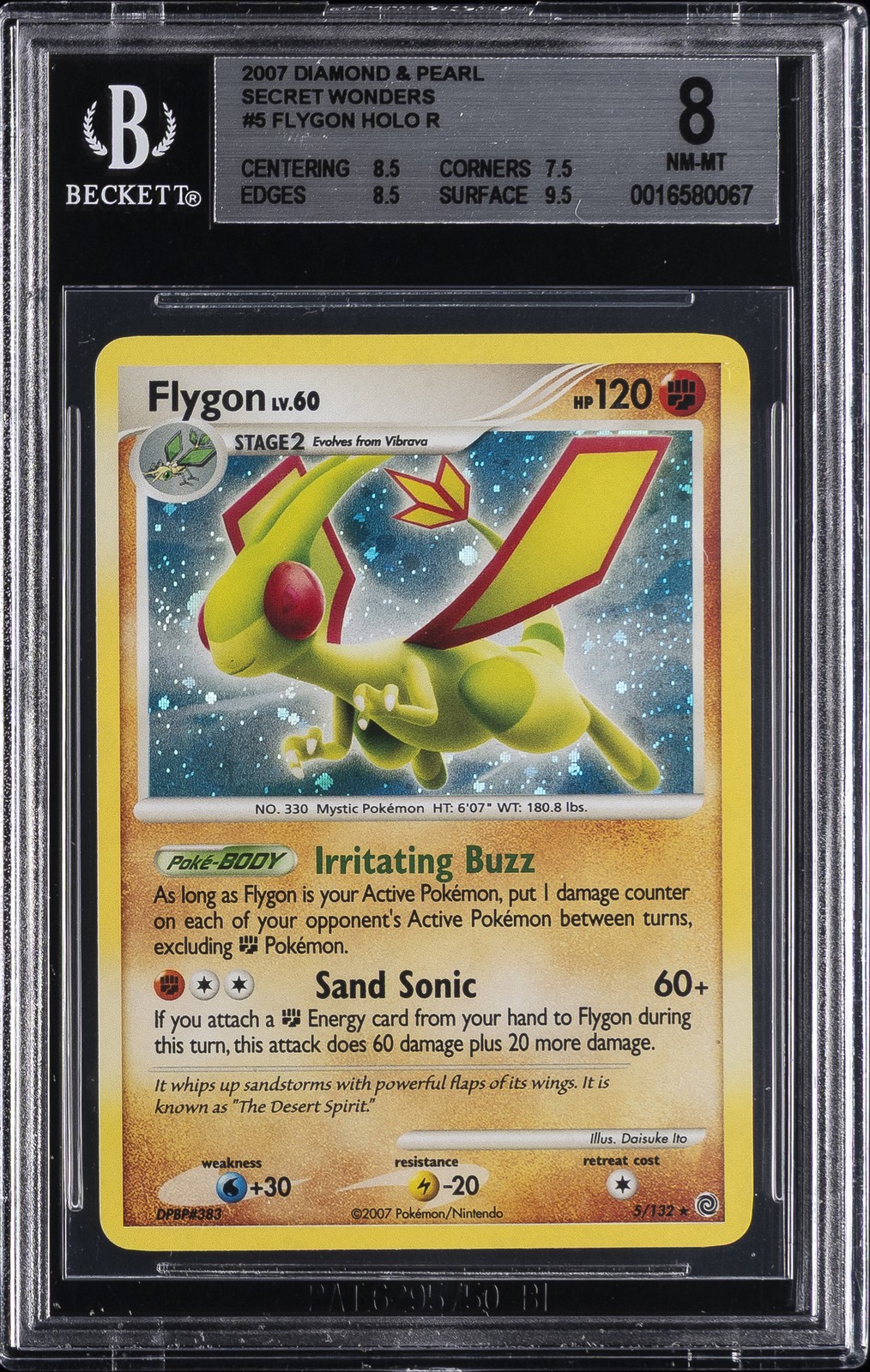 2007 Pokemon Diamond and Pearl Secret Wonders Flygon HOLO R 5