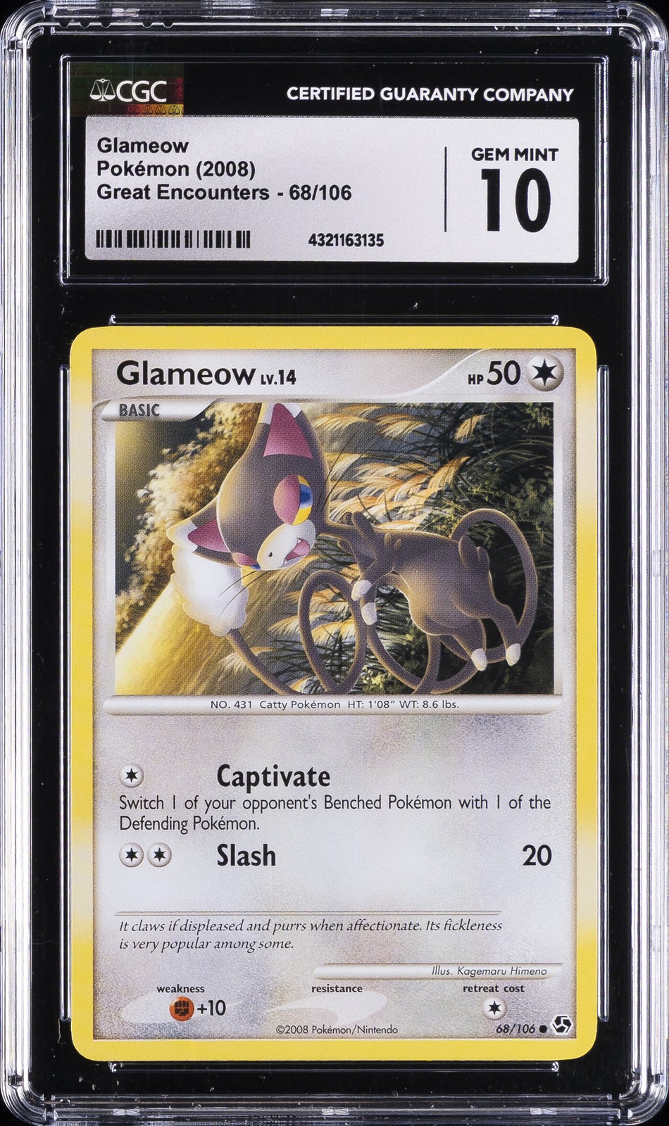 2008 Great Encounters - English Glameow Common 68/106