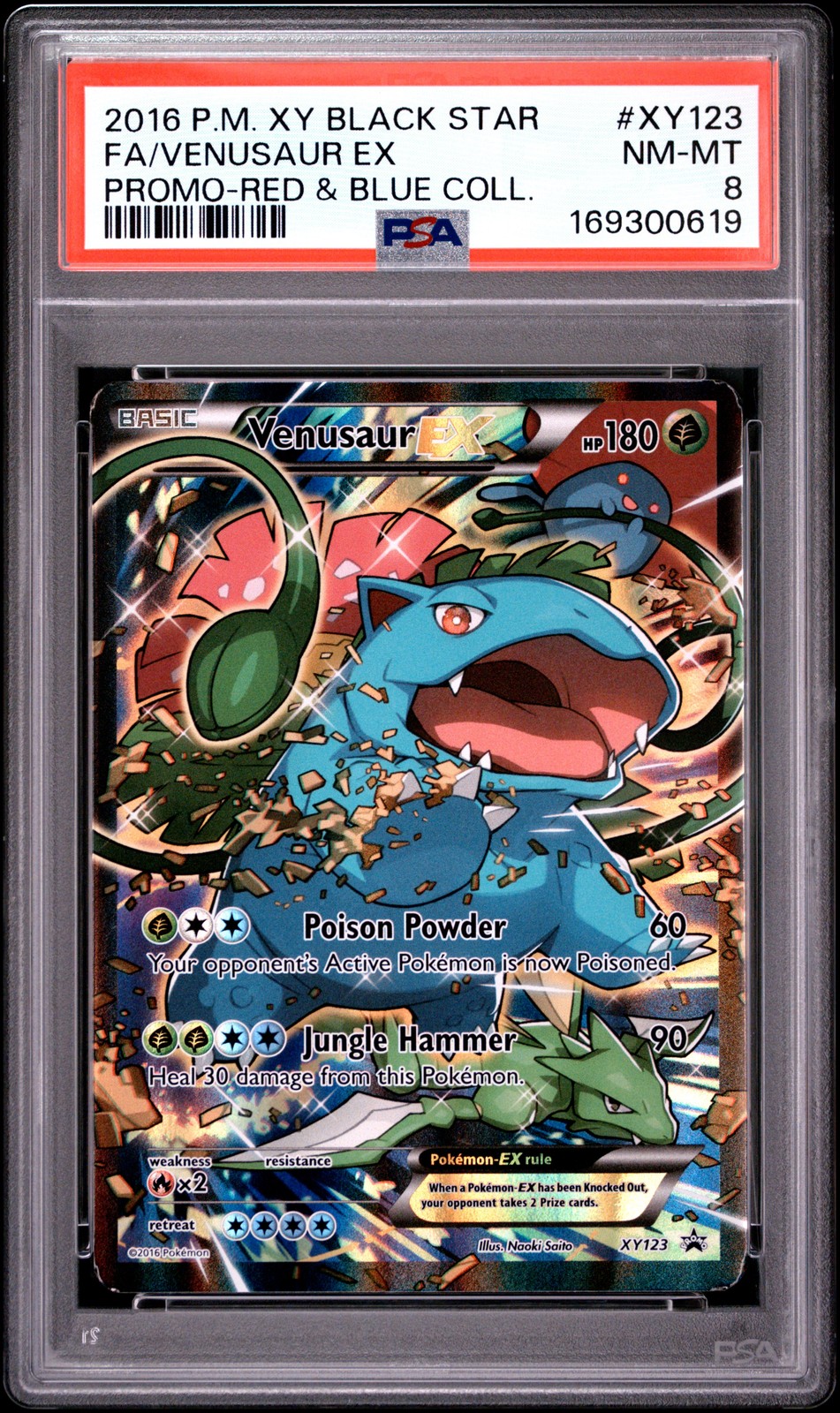 2016 Pokemon XY Black Star Promo Full Art/Venusaur EX Red & Blue Collection XY123