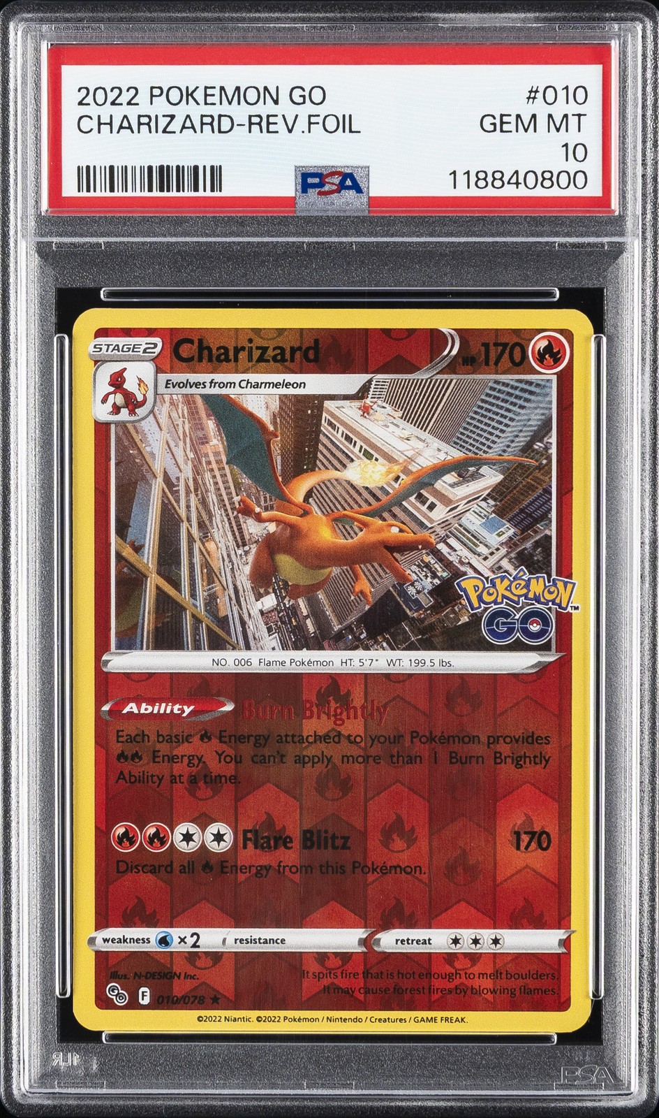2022 Pokemon Go Charizard-Reverse Foil 010