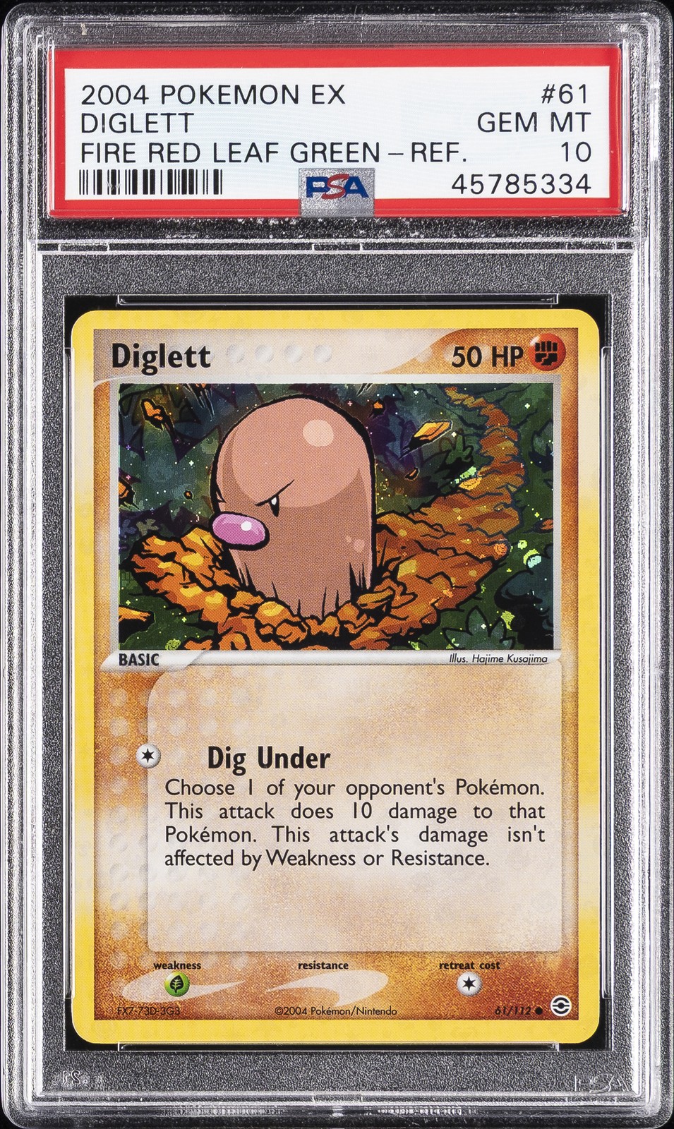 2004 Pokemon EX Fire Red & Leaf Green Diglett-Reverse Foil 61