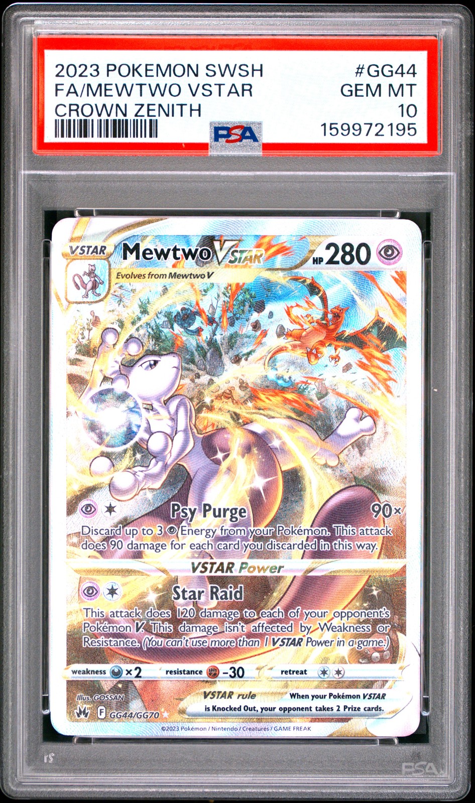 2023 Pokemon Sword and Shield Crown Zenith Full Art/Mewtwo Vstar GG44