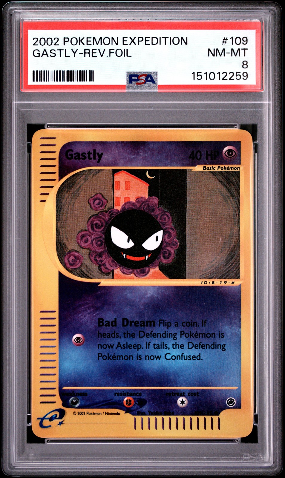 2002 Pokemon Expedition Gastly-Reverse Foil 109