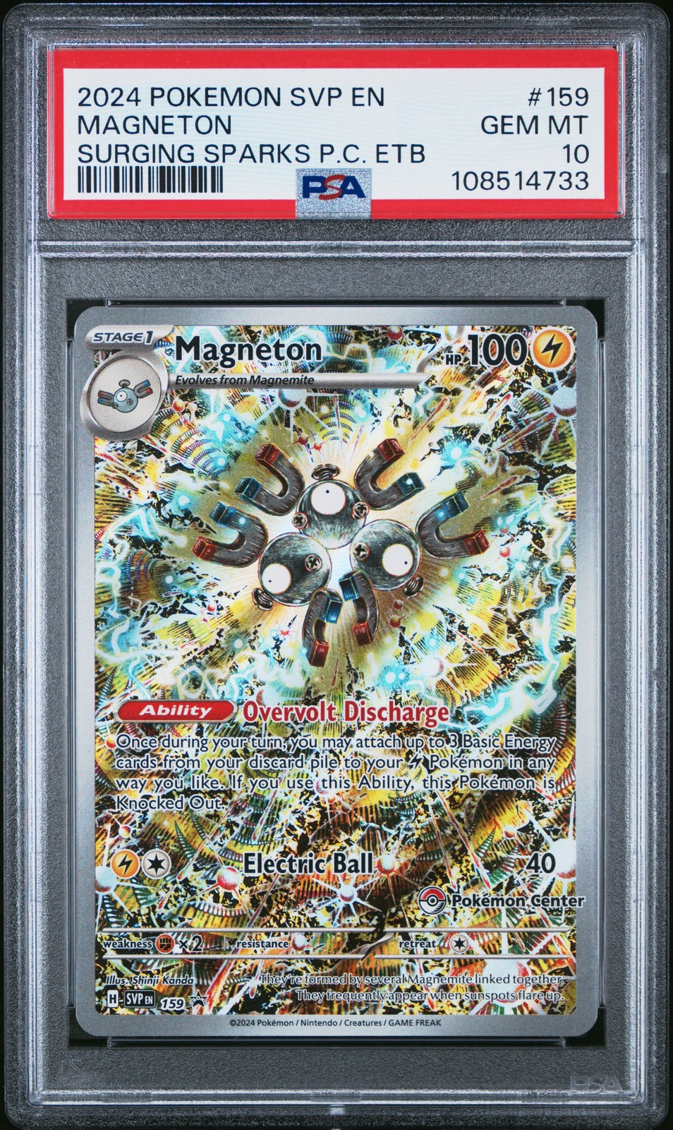 2024 Pokemon Svp EN-SV Black Star Promo Magneton Surging Sparks Pokemon Center Elite Trainer Box 159