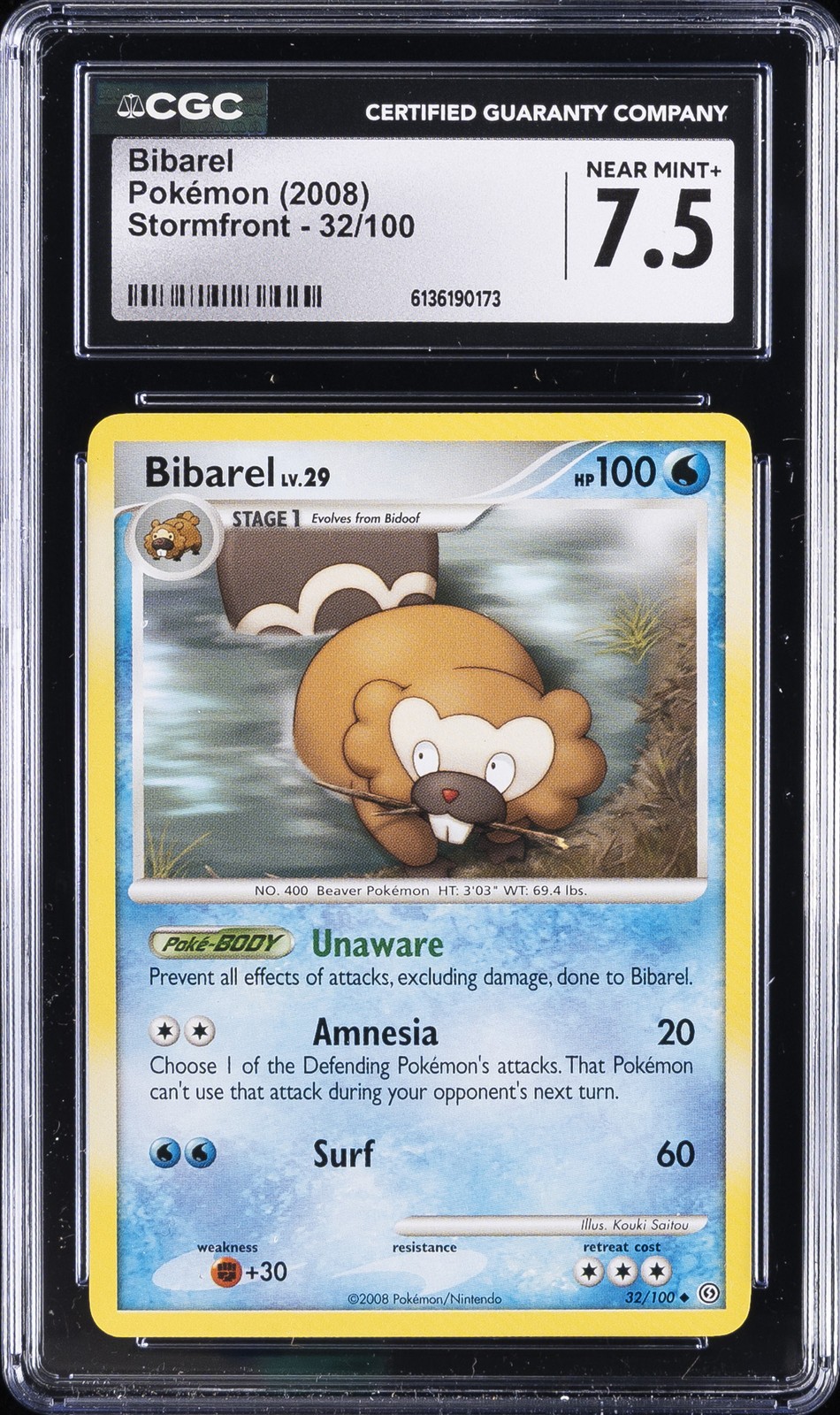 2008 Stormfront - English Bibarel Uncommon 32/100