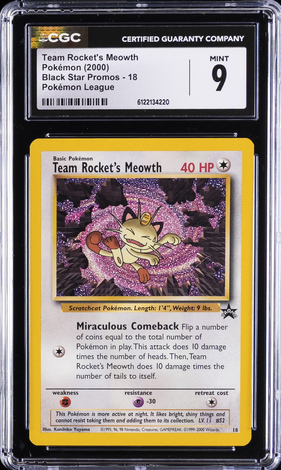 2000 Black Star Promos - WotC - English Team Rocket's Meowth Pokémon League 18