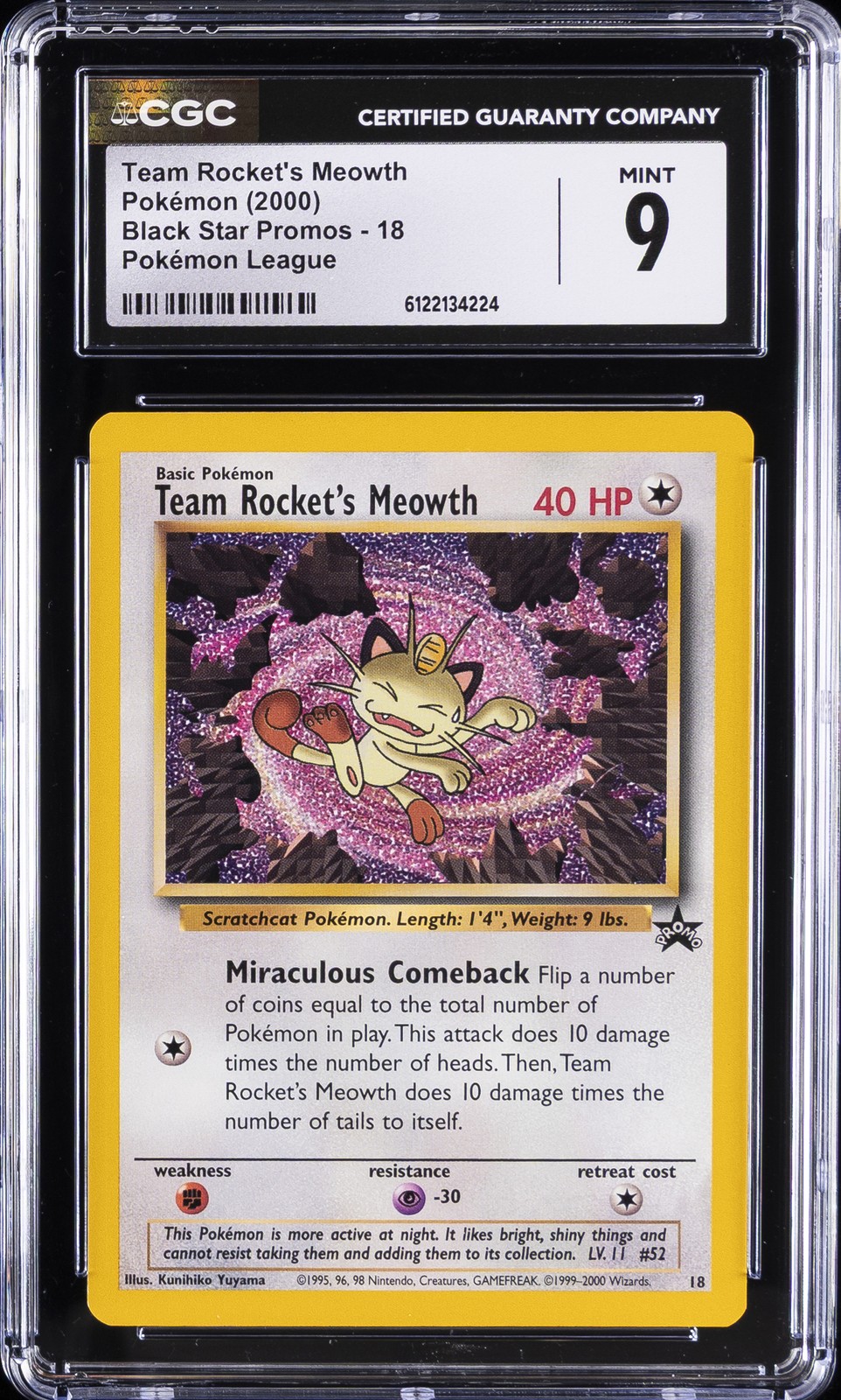 2000 Black Star Promos - WotC - English Team Rocket's Meowth Pokémon League 18