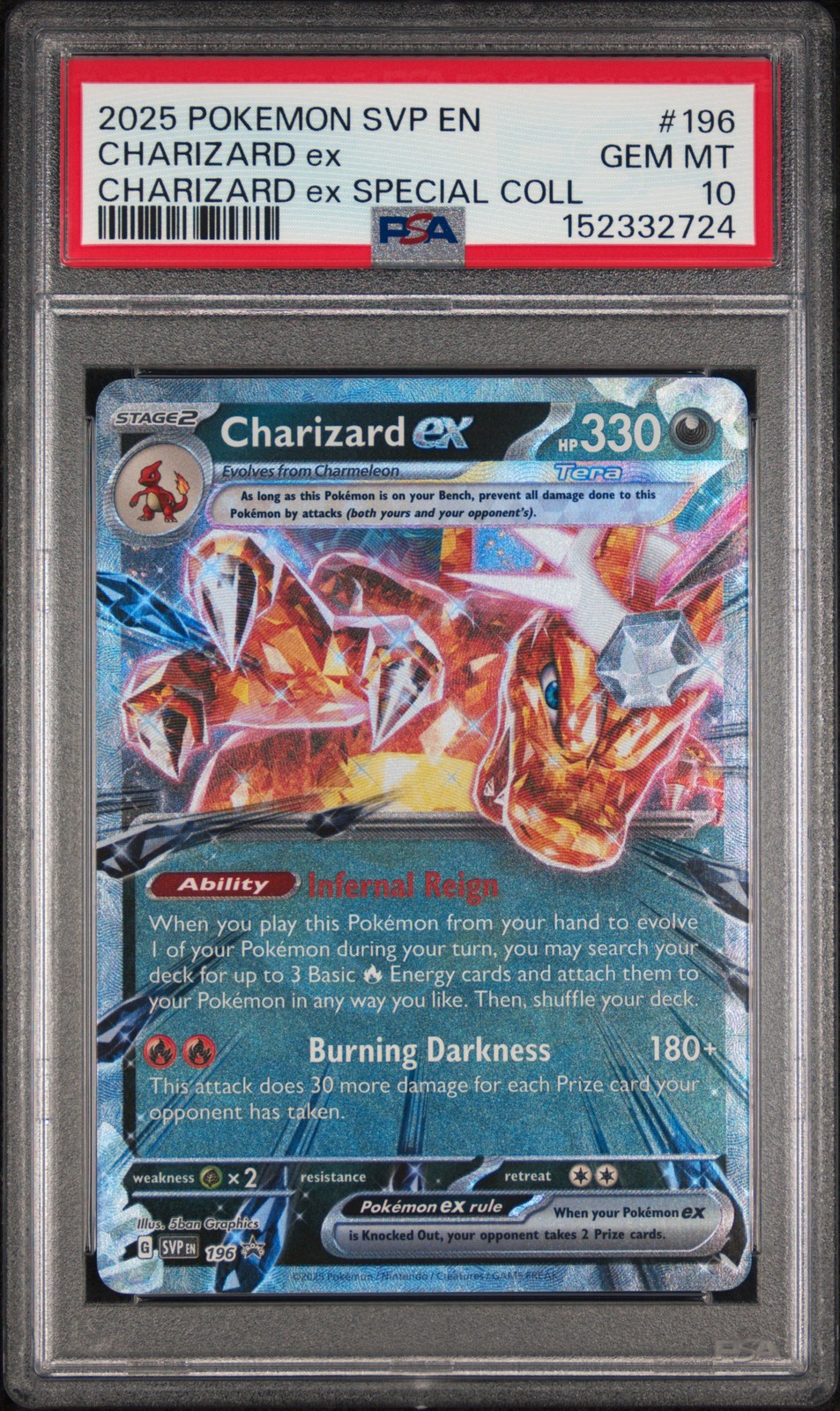 2025 Pokemon Svp EN-SV Black Star Promo Charizard EX Charizard EX Special Collection 196
