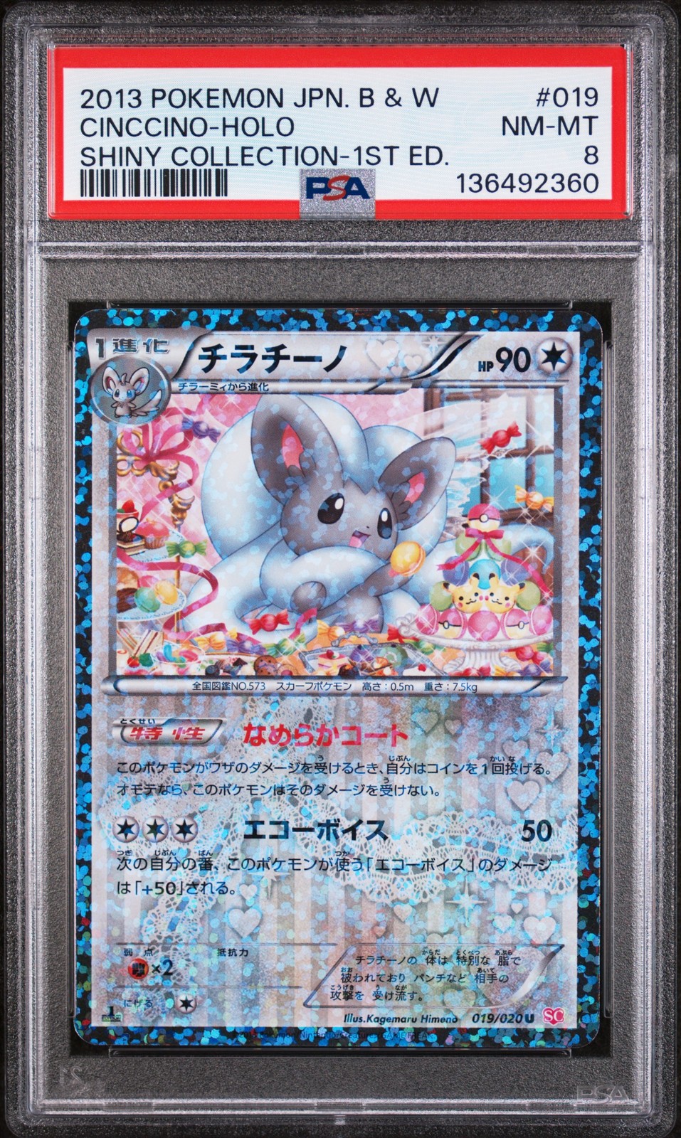 2013 Pokemon Japanese Black & White Shiny Collection Cinccino-Holo 1st Edition 019