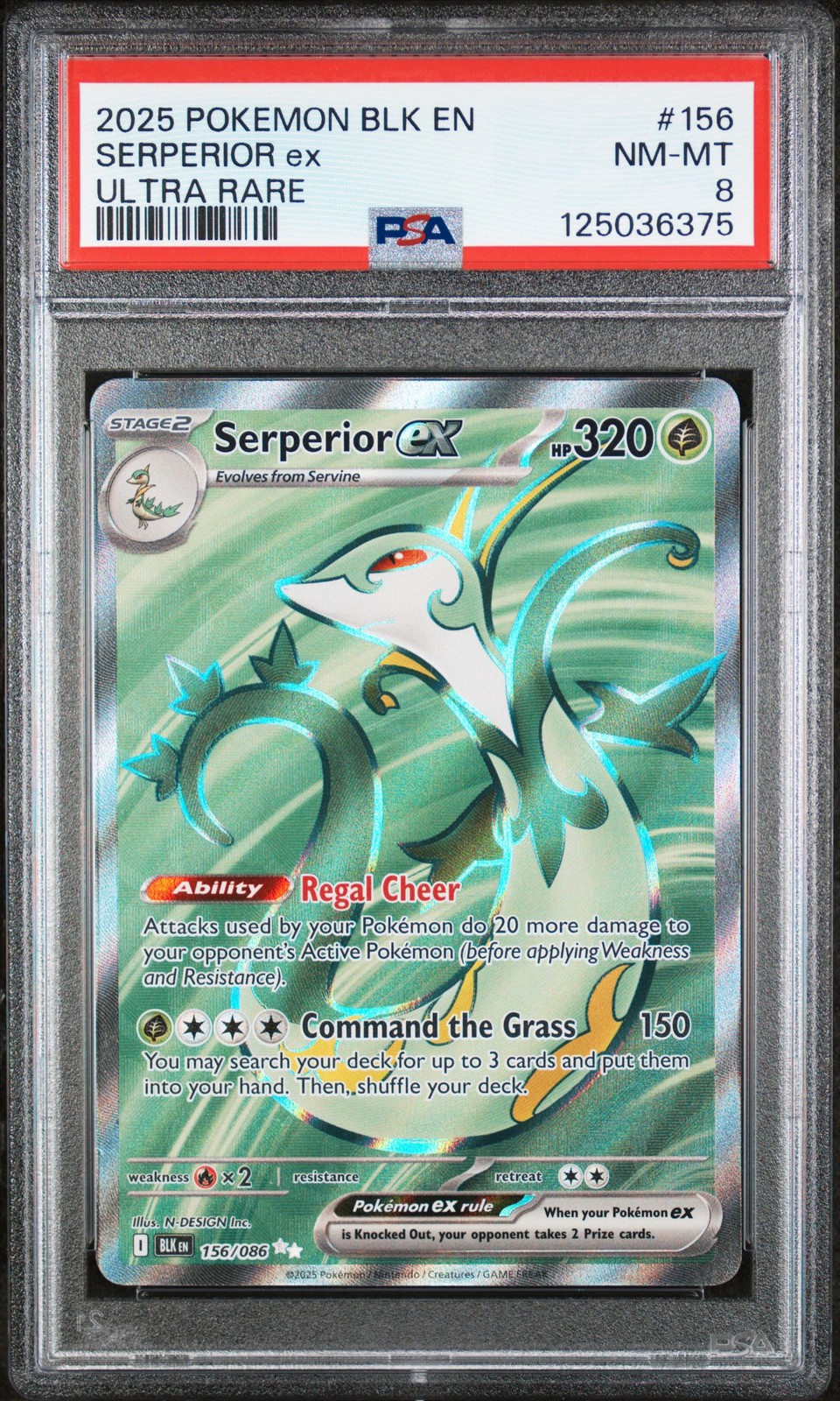 2025 Pokemon Blk EN-Black Bolt Serperior EX Ultra Rare 156