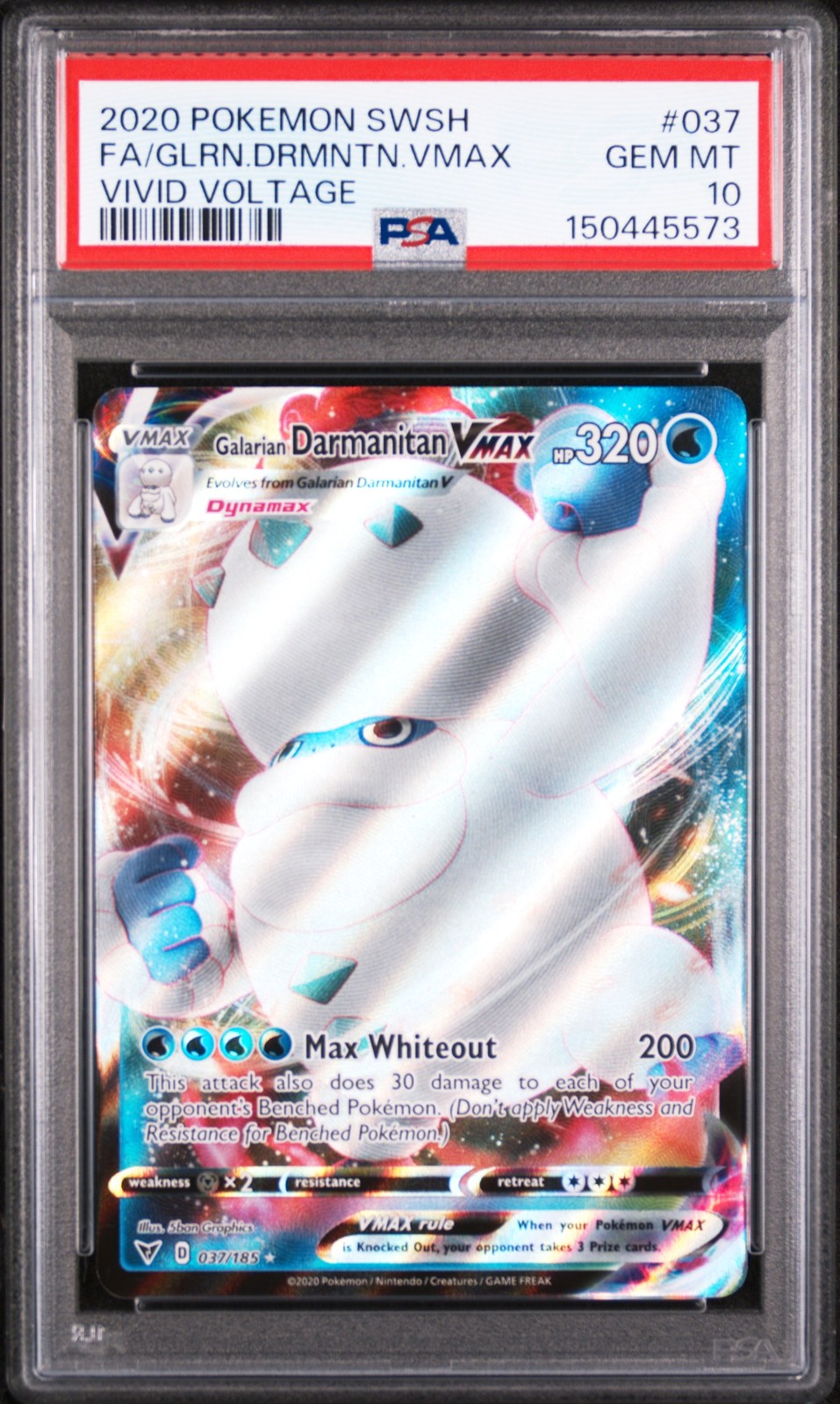 2020 Pokemon Sword & Shield Vivid Voltage Full Art/Galarian Darmanitan Vmax 037