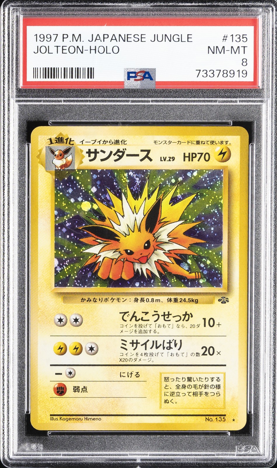 1997 Pokemon Japanese Jungle Jolteon-Holo 135