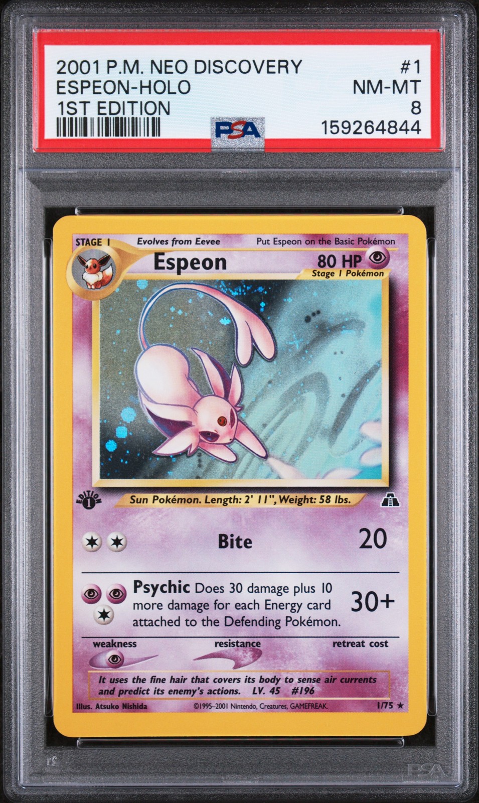 2001 Pokemon Neo Discovery Espeon-Holo 1st Edition 1