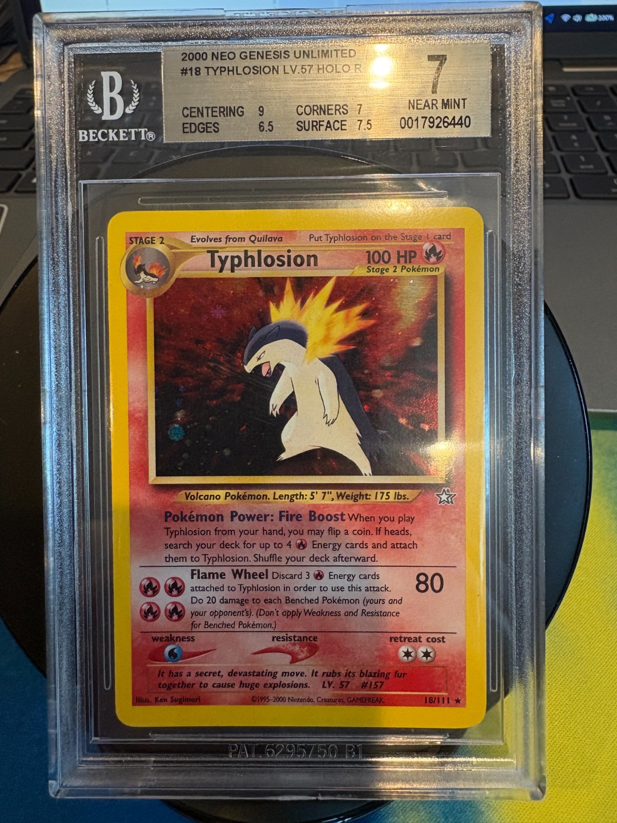 2000 Pokemon Neo Genesis Unlimited Typhlosion HOLO R 18