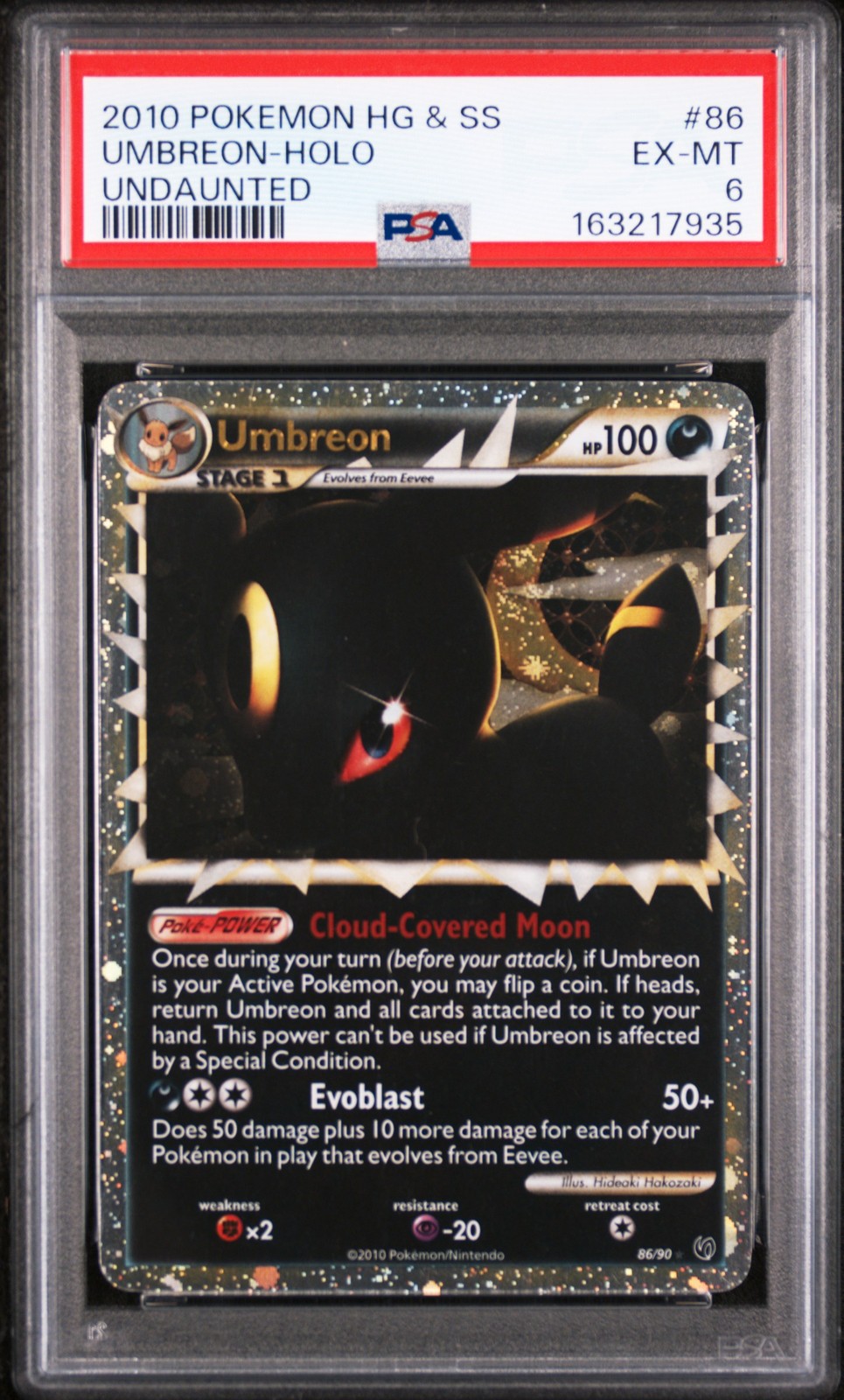 2010 Pokemon Heartgold & Soulsilver Undaunted Umbreon-Holo 86