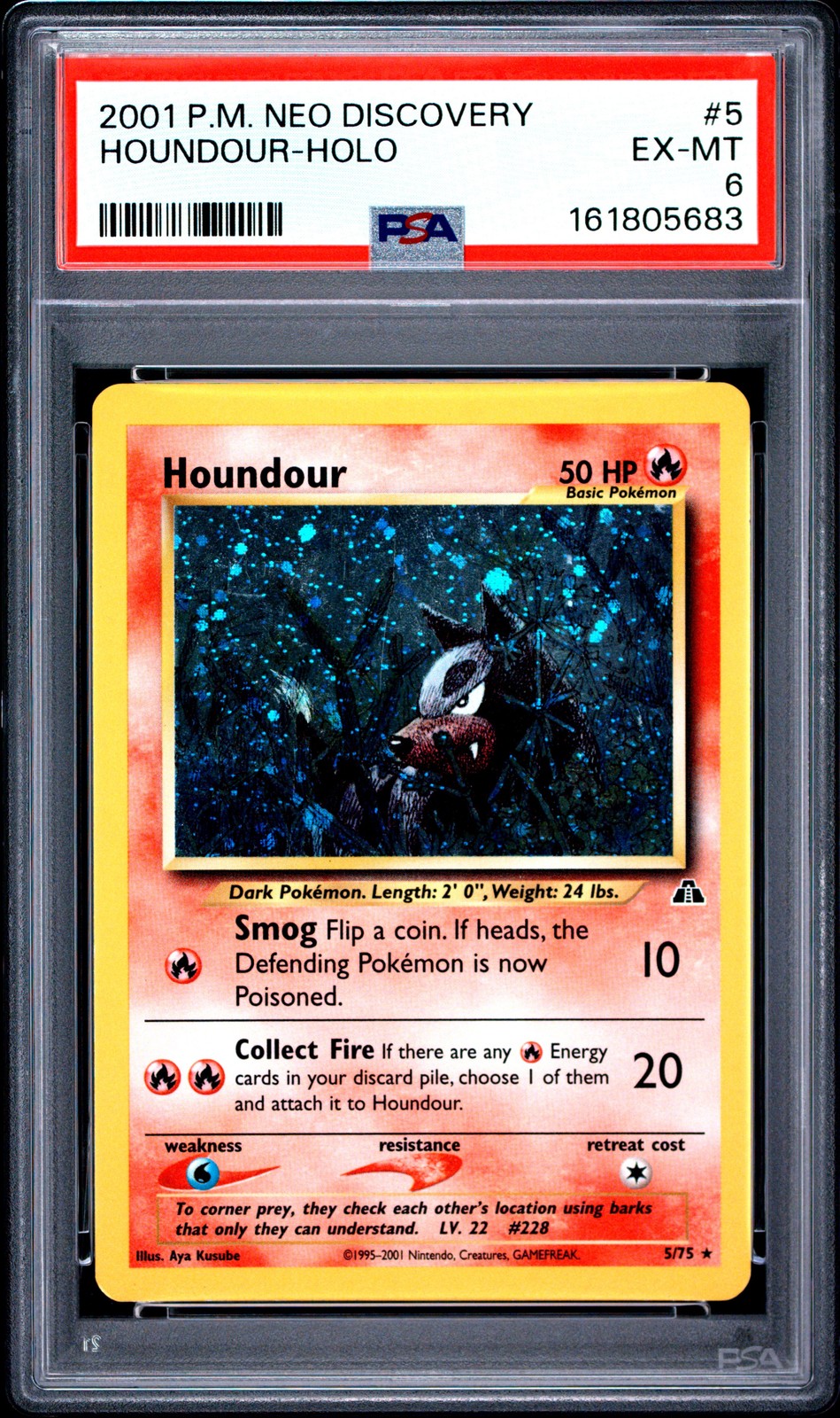 2001 Pokemon Neo Discovery Houndour-Holo 5