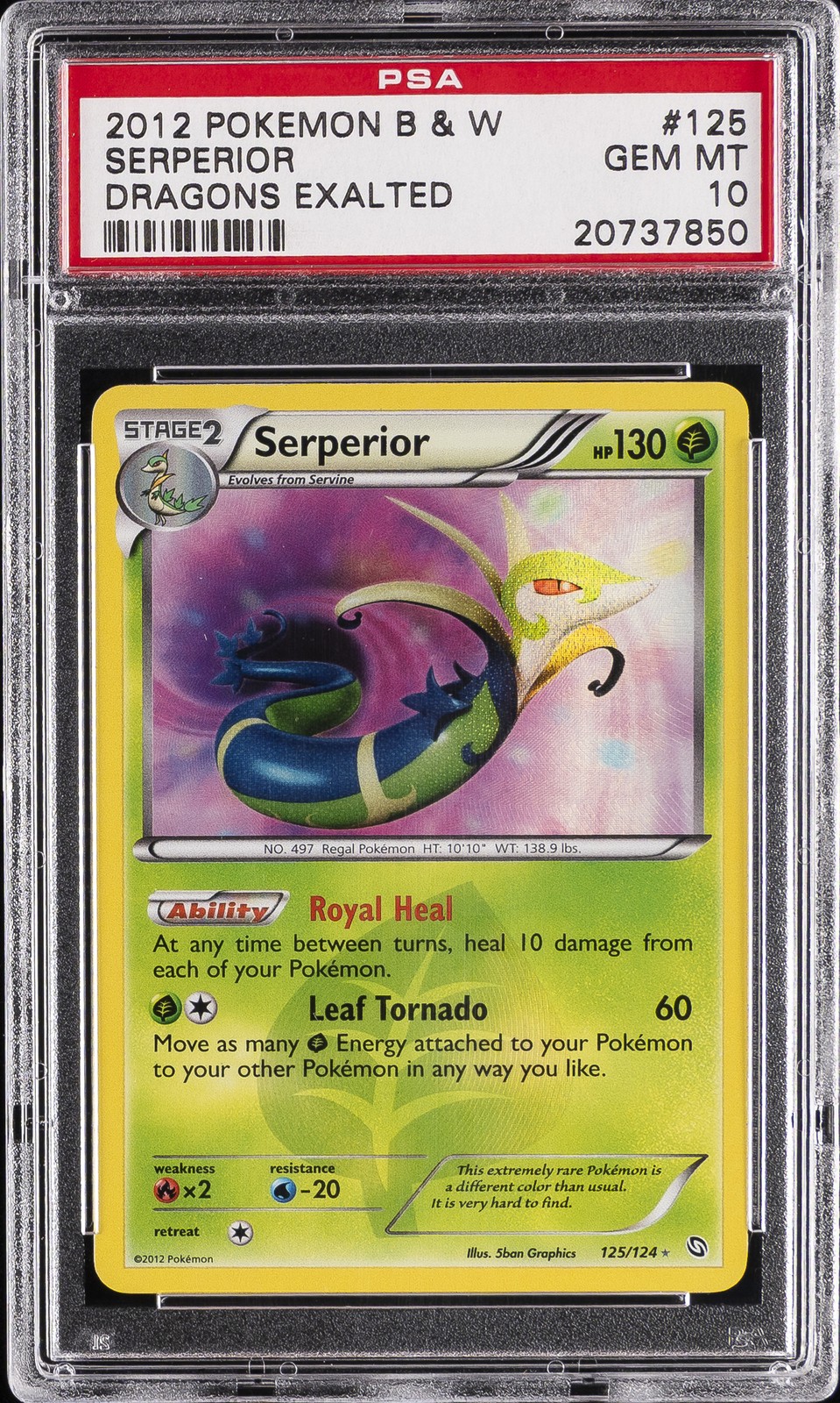 2012 Pokemon Black & White Dragons Exalted Serperior 125